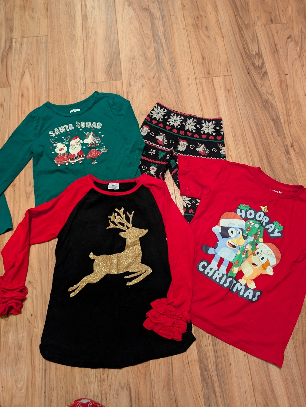 Girls Christmas Bundle | Bluey, Santa Squad & Glitter Reindeer | Size 6X